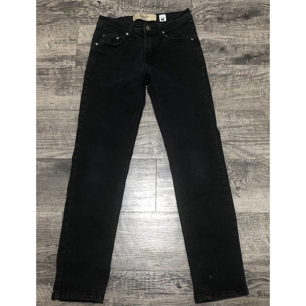 Penguin Girls Stretchy Jeans Sz 10 High Waist 24” Rise Black Denim Jegging C34